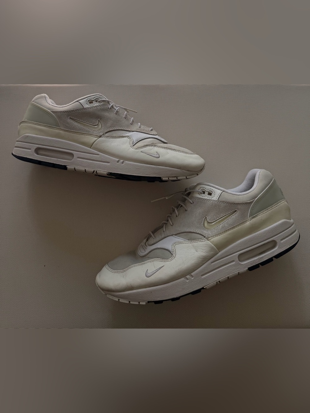 Nike Men’s Cream and Light Gray Air Max Sneakers
